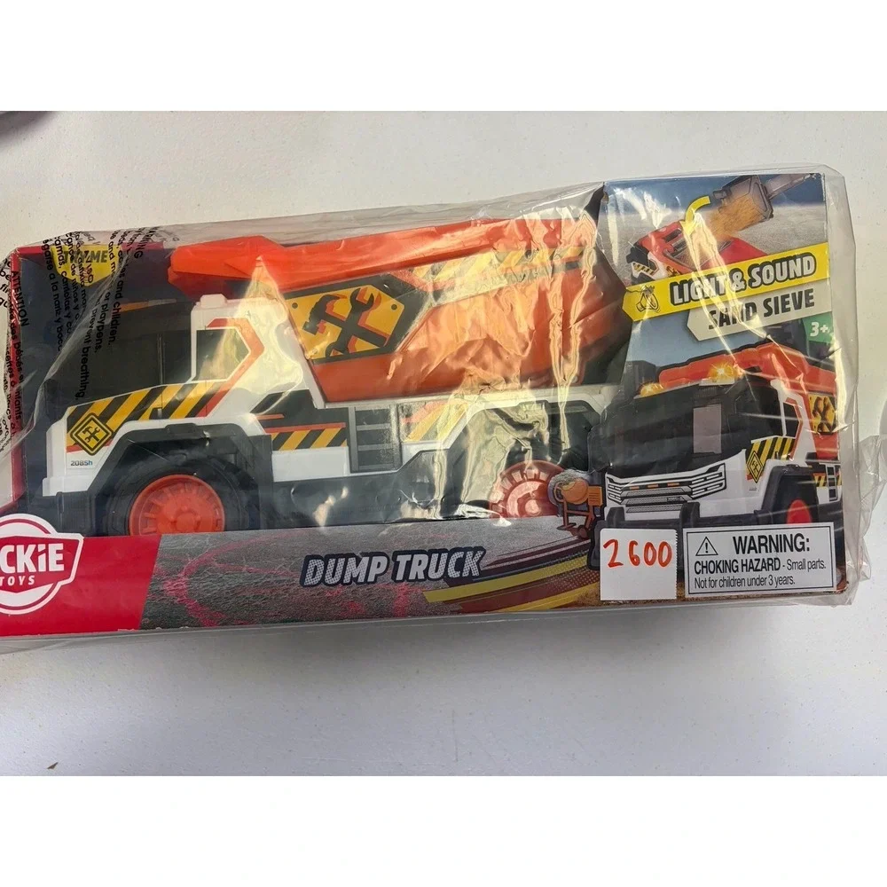 Dickie City Heroes Dump Truck Light & Sound Toy w/ Sand Sieve & Shovel New!